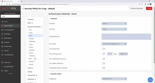 Idass Admin View - PortalGuard Administrator View